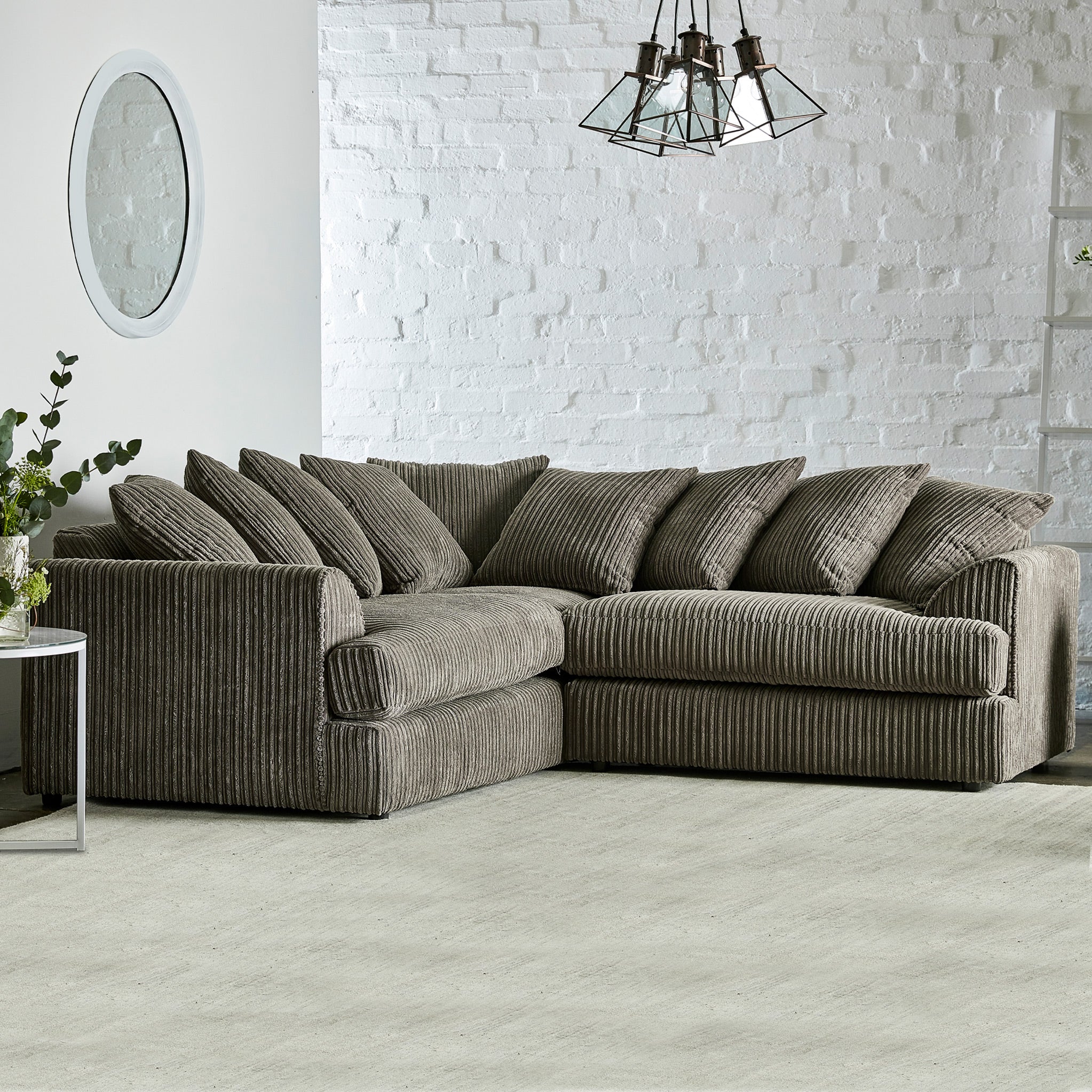 Bletchley Pillow Back Jumbo Cord Corner Sofa Roseland Roseland