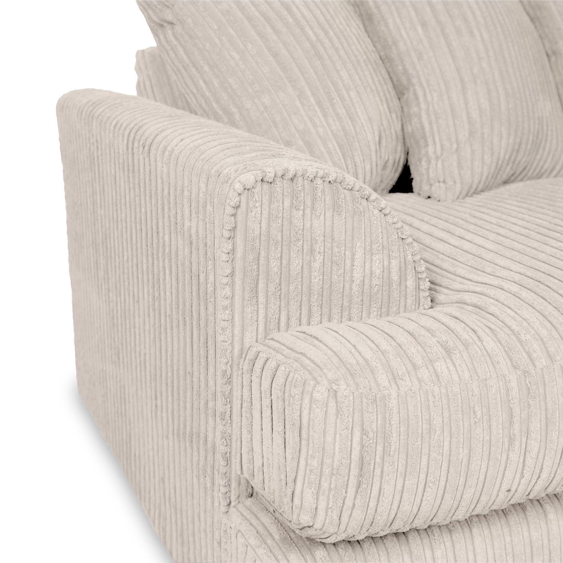Bletchley Cream Jumbo Cord Corner Sofa
