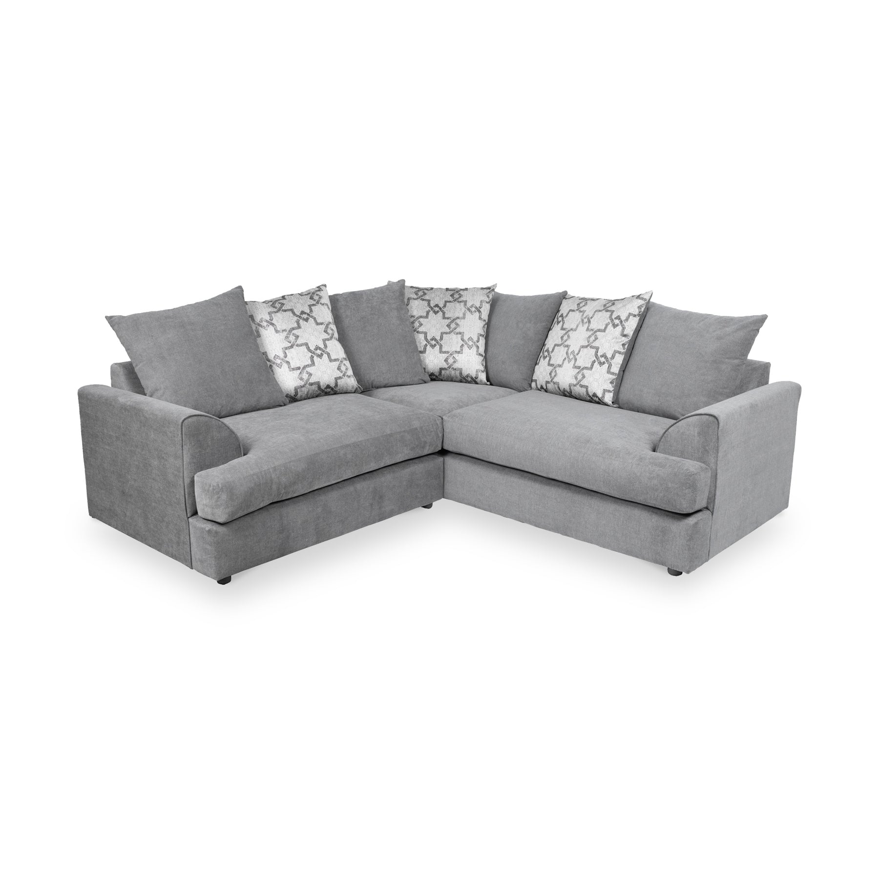 Hudson-corner-sofa-charcoal-cushions-pewter from Roseland Furniture