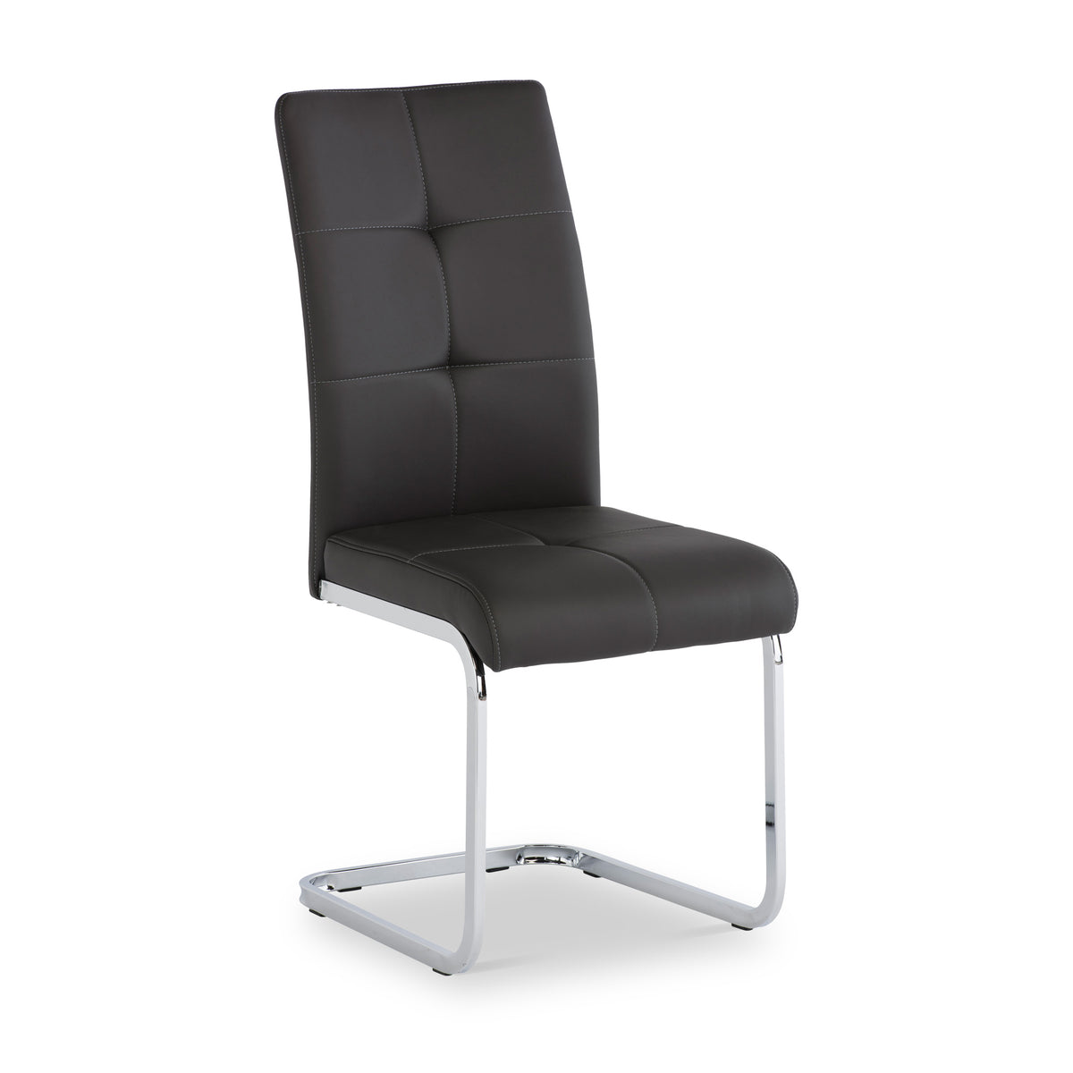 Flo Charcoal Faux Leather Dining Chair from Roseland furniture