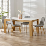 Melor 160cm Dining Table With 4 Roscoe Chairs from Roseland Furniture