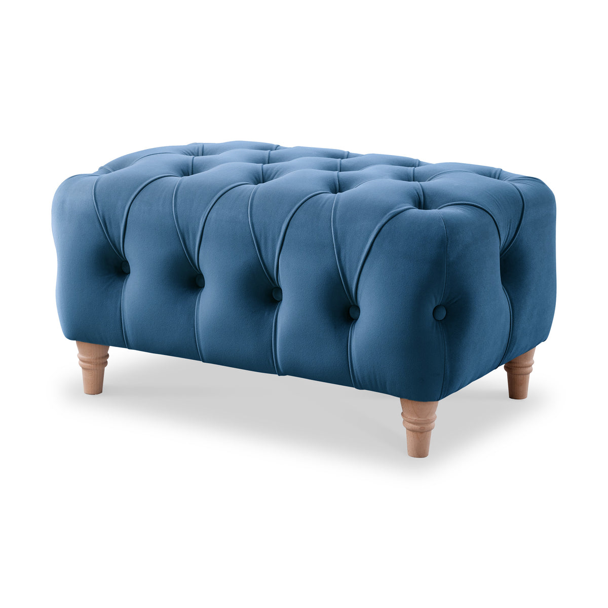 Clarence Velvet Buttoned Footstool