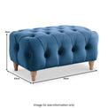 Clarence Sky Blue Velvet Buttoned Footstool dimensions