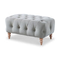 Balmoral Chalk Velvet Buttoned Footstool from Roseland Furniture