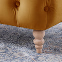 Balmoral Ochre Velvet Buttoned Footstool