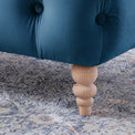Balmoral Sky Blue Velvet Buttoned Footstool