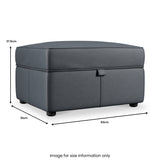 Edison Leather Storage Footstool Navy from Roseland Furniture