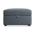 Edison Leather Storage Footstool Navy from Roseland Furniture