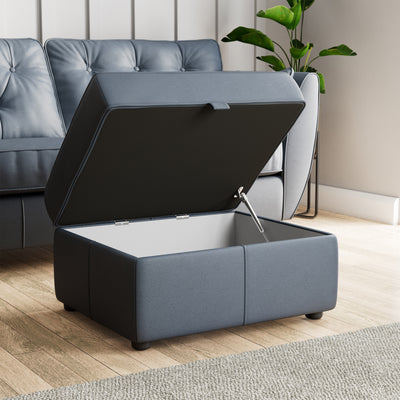 Edison Leather Storage Footstool