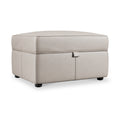 Edison Leather Storage Footstool Cloud Grey from Roseland Furniture