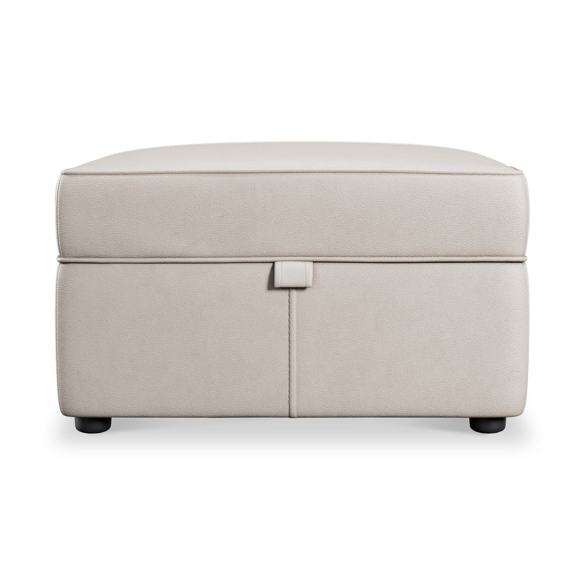 Edison Leather Storage Footstool Cloud Grey from Roseland Furniture