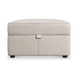 Edison Leather Storage Footstool Cloud Grey from Roseland Furniture