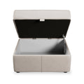 Edison Leather Storage Footstool Cloud Grey from Roseland Furniture