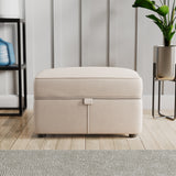 Edison Leather Storage Footstool Cloud Grey from Roseland Furniture