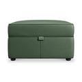 Edison Leather Storage Footstool Hunter Green from Roseland Furniture