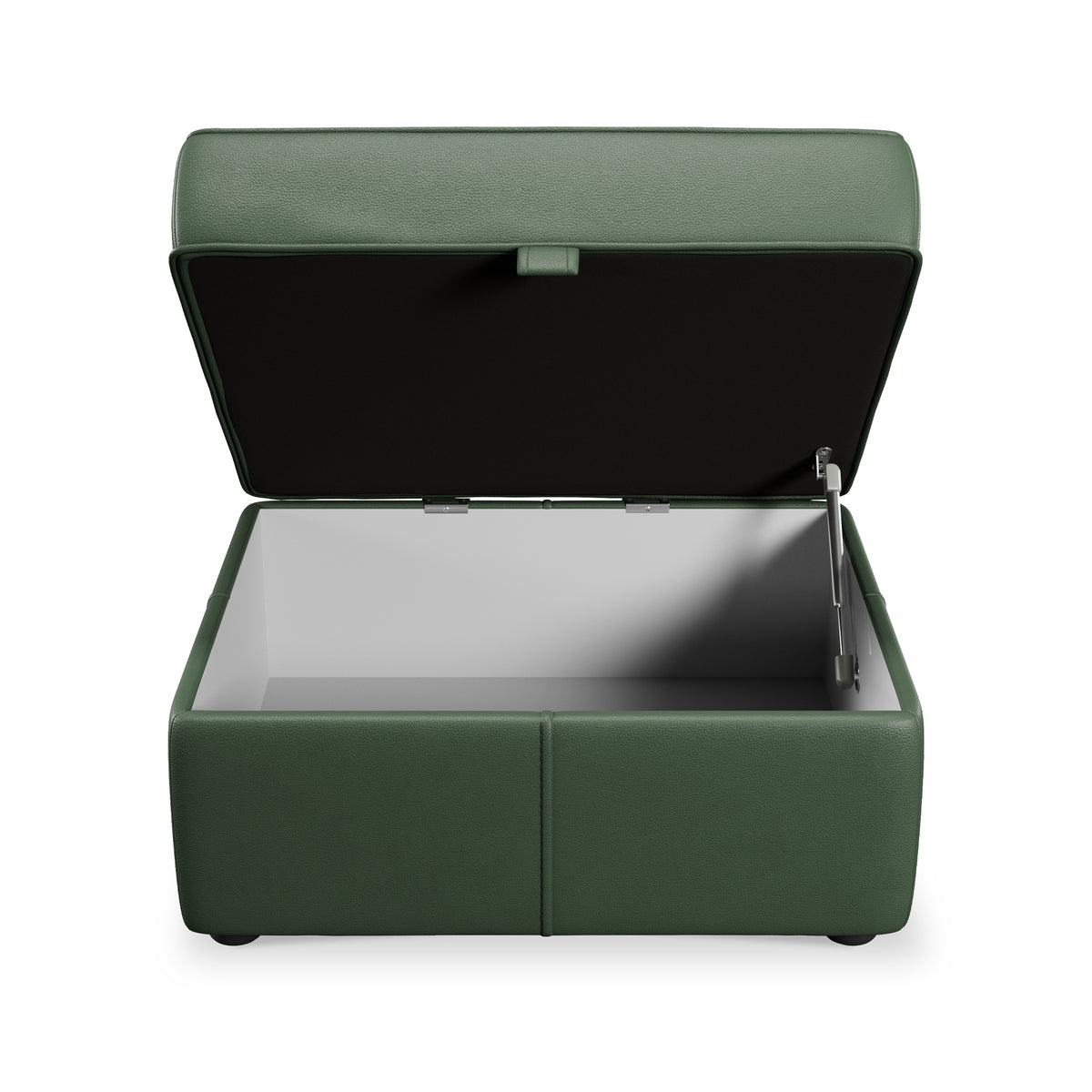 Edison Leather Storage Footstool Hunter Green from Roseland Furniture