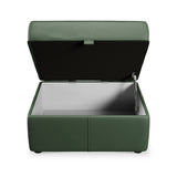 Edison Leather Storage Footstool Hunter Green from Roseland Furniture