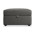 Edison Leather Storage Footstool Raven from Roseland Furniture