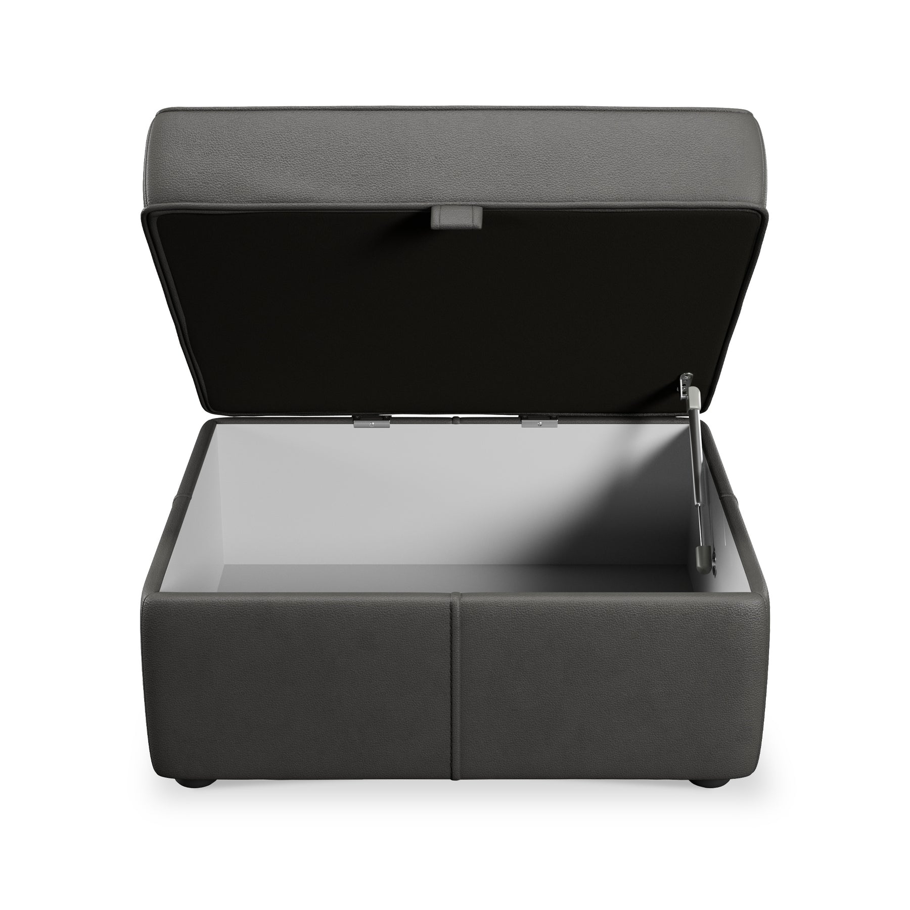 Edison Leather Storage Footstool Raven from Roseland Furniture