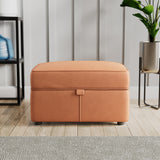 Edison Leather Storage Footstool Saddle from Roseland Furniture