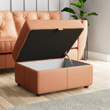 Edison Leather Storage Footstool Saddle from Roseland Furniture