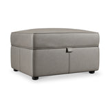 Edison Leather Storage Footstool Stone Grey from Roseland Furniture