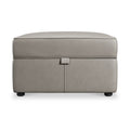 Edison Leather Storage Footstool Stone Grey from Roseland Furniture