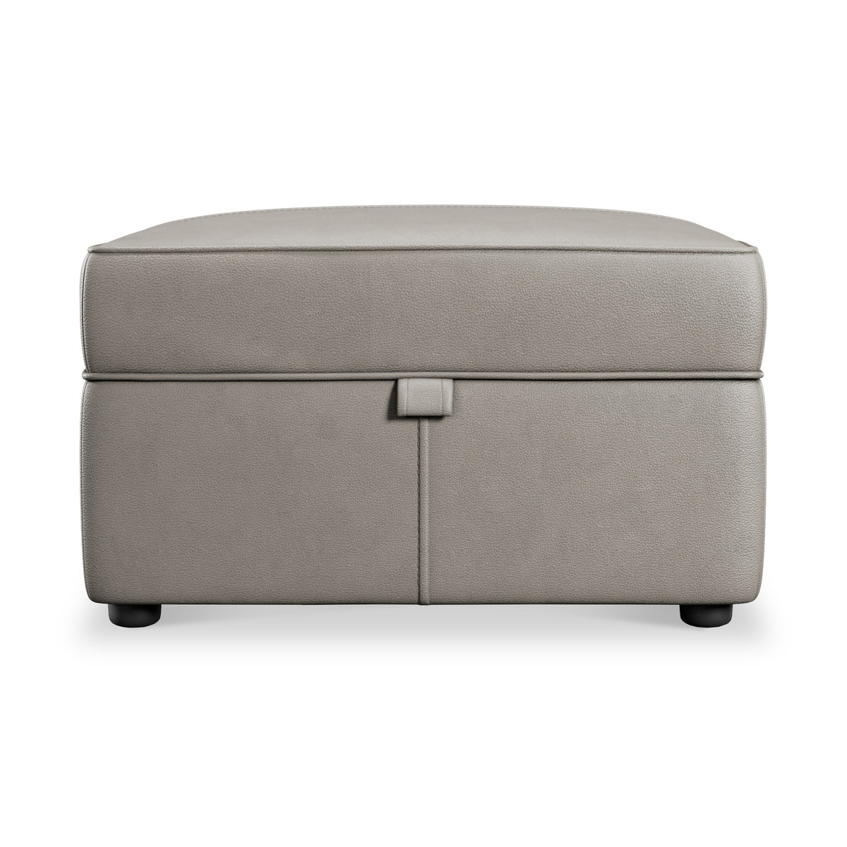Edison Leather Storage Footstool Stone Grey from Roseland Furniture