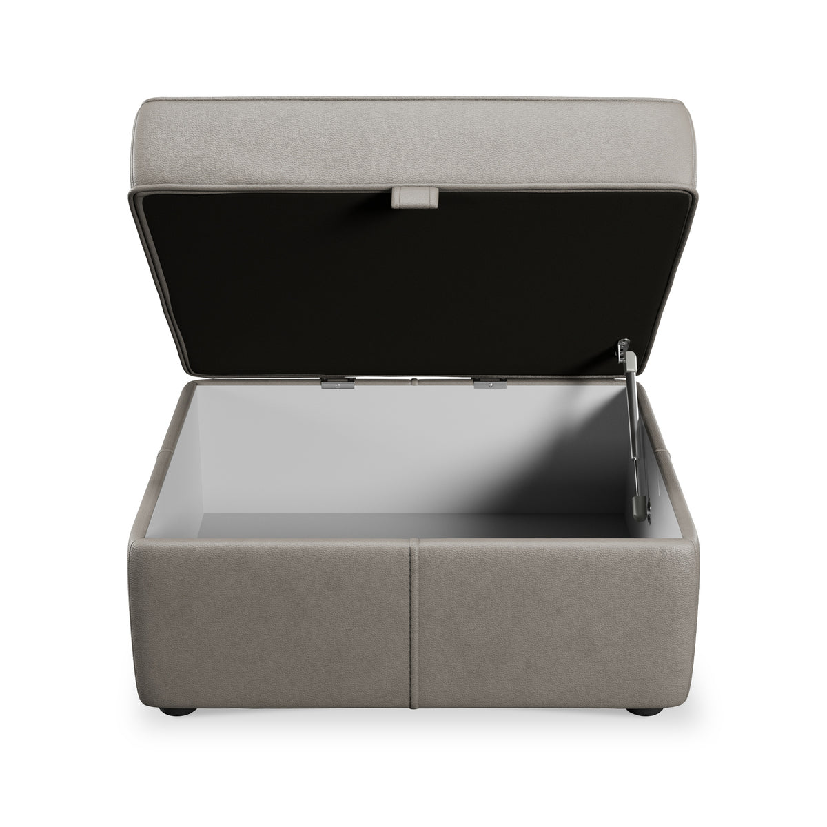 Edison Leather Storage Footstool Stone Grey from Roseland Furniture