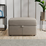 Edison Leather Storage Footstool Stone Grey from Roseland Furniture