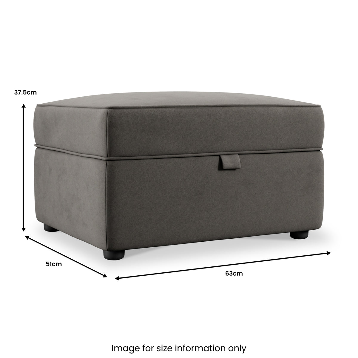 Edison Storage Footstool Asphalt Dims from Roseland Furniture