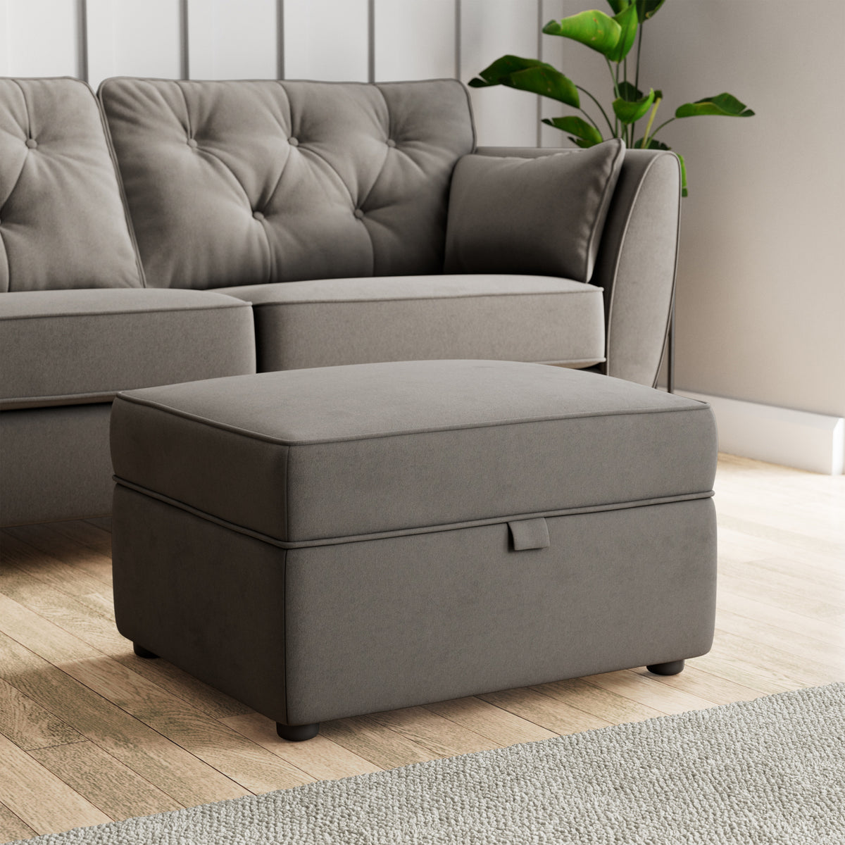 Edison Storage Footstool Asphalt Dims from Roseland Furniture