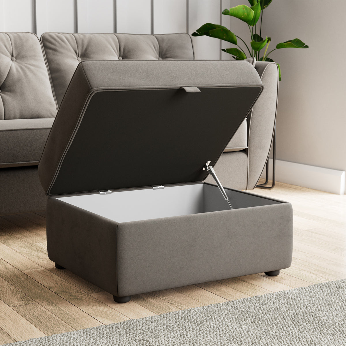 Edison Storage Footstool Asphalt Dims from Roseland Furniture