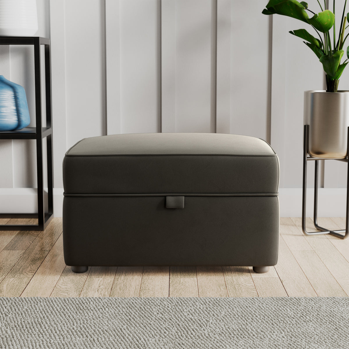 Edison Storage Footstool Black from Roseland Furniture