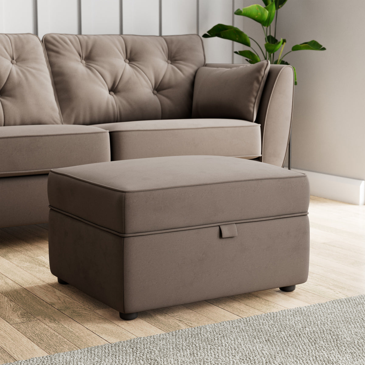 Edison Storage Footstool Mole from Roseland Furniture