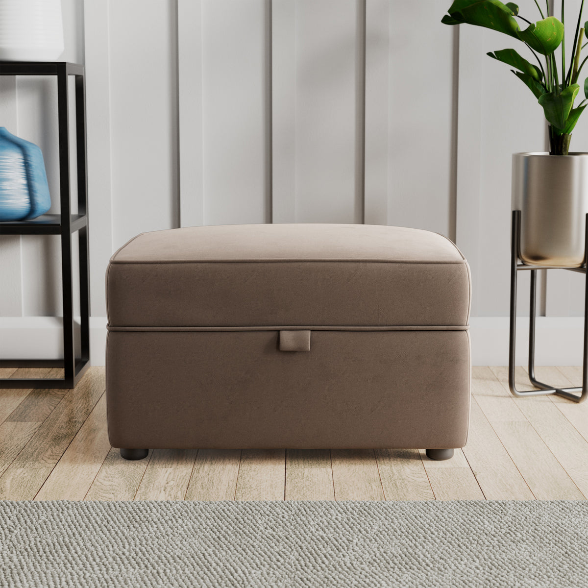 Edison Storage Footstool Mole from Roseland Furniture