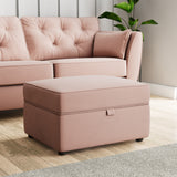 Edison Storage Footstool Blush Pink from Roseland Furniture