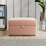 Edison Storage Footstool Blush Pink from Roseland Furniture
