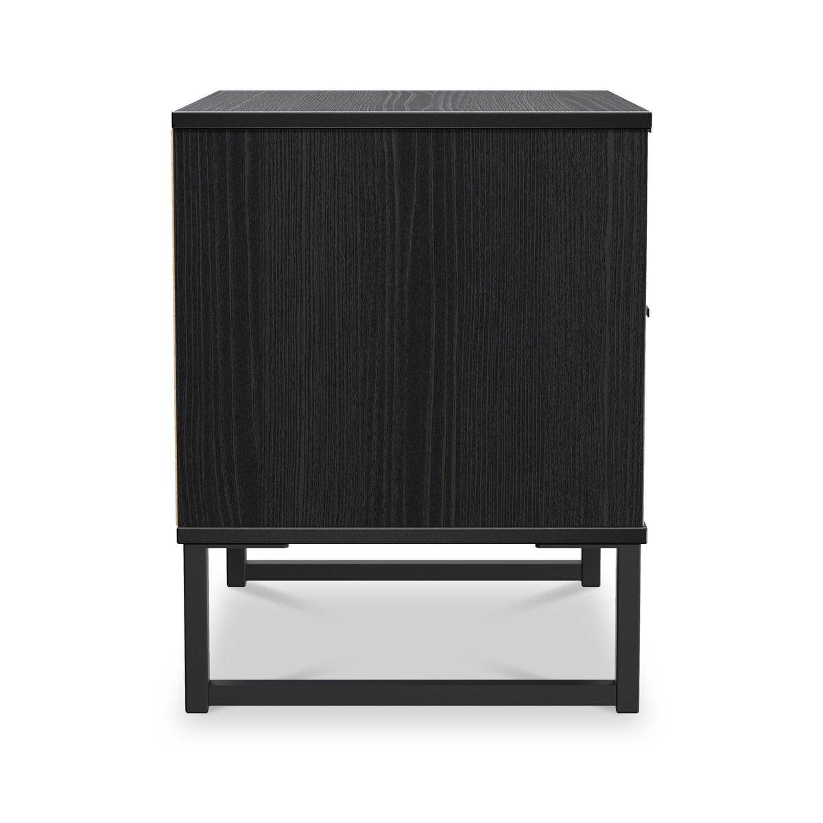 Callo Fluted 2 Drawer Bedside Matt Black from Roseland Furniture
