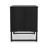 Callo Fluted 2 Drawer Bedside Matt Black from Roseland Furniture