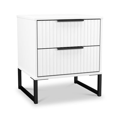 Callo Fluted 2 Drawer Bedside Table