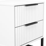 Callo Fluted 2 Drawer Bedside Matt White from Roseland Furniture