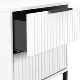 Callo Fluted 2 Drawer Bedside Matt White from Roseland Furniture