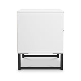 Callo Fluted 2 Drawer Bedside Matt White from Roseland Furniture