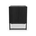 Callo Fluted 2 Drawer Side Table Matt Black from Roseland Furniture