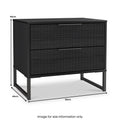 Callo Fluted 2 Drawer Side Table Matt Black from Roseland Furniture