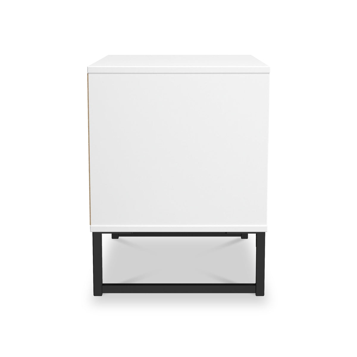 Callo Fluted 2 Drawer Side Table Matt White from Roseland Furniture