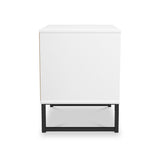 Callo Fluted 2 Drawer Side Table Matt White from Roseland Furniture
