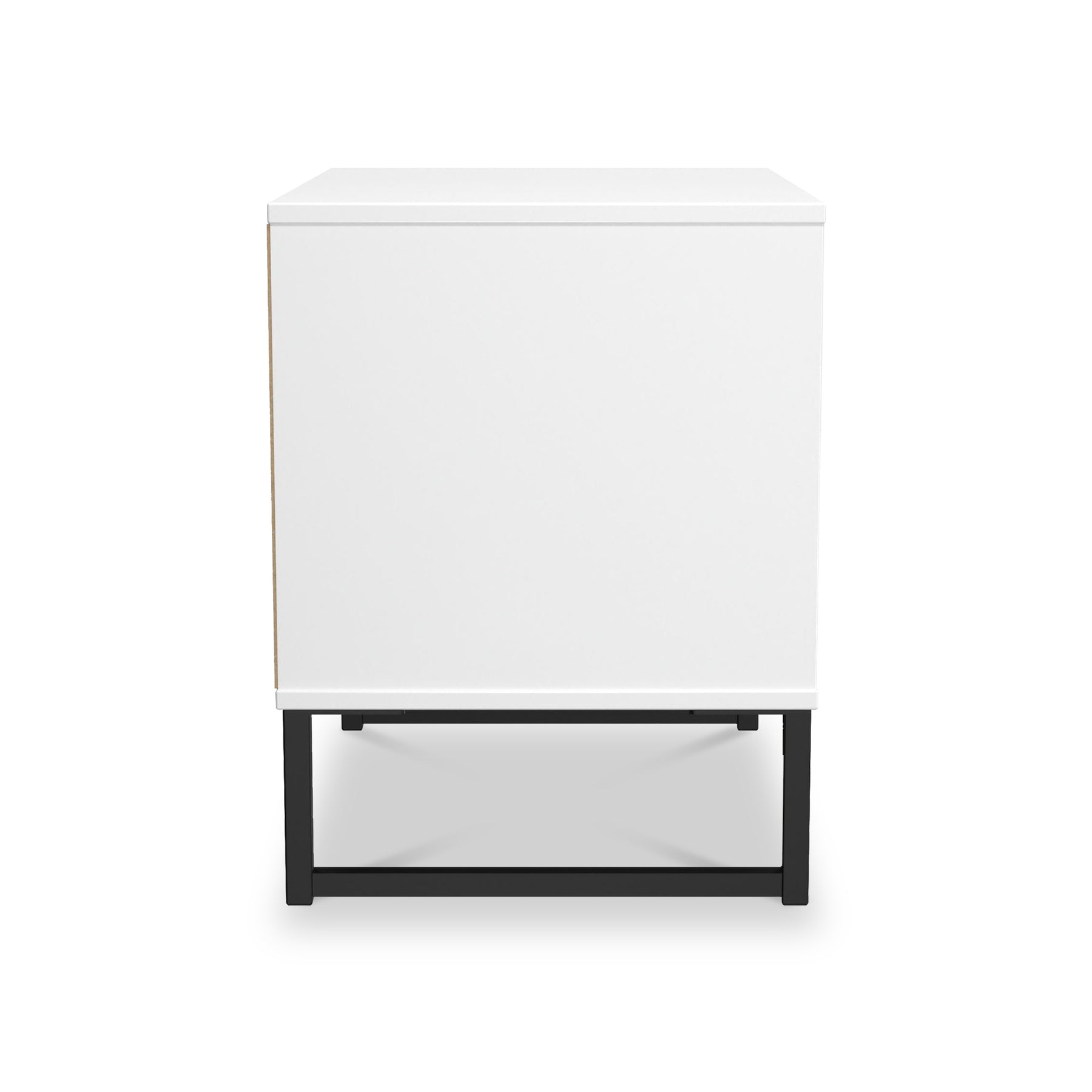 Callo Fluted 2 Drawer Side Table Matt White from Roseland Furniture