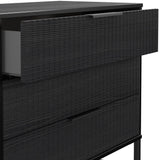 Callo Fluted 3 Drawer Wide Chest Matt Black from Roseland Furniture